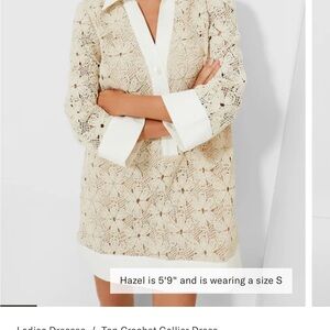 TUCKERNUCK
Tan Crochet Collier Dress